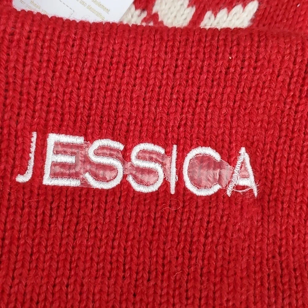 NEW JESSICA Christmas Stocking Pottery Barn Holiday Wool Blend